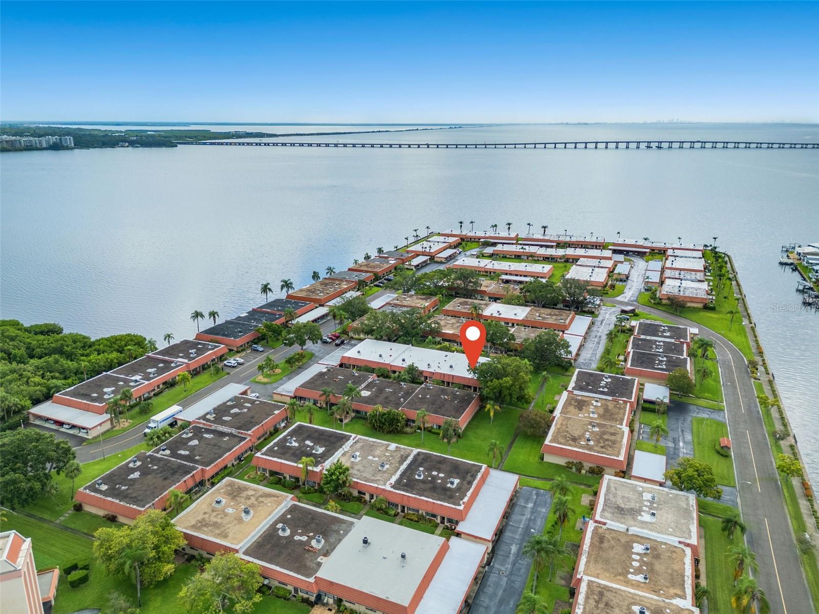 Aerial view of Old Tampa Bay. New Roof was just put on!