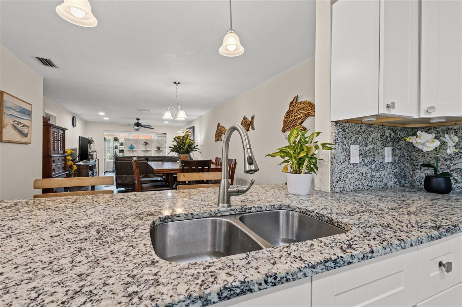 Open concept layout. The sink comes with garbage disposal.