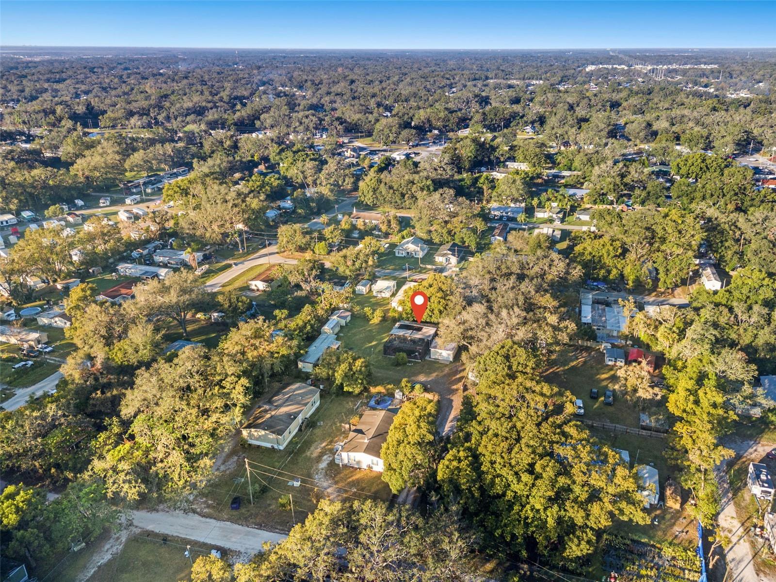 Aerial view of neighborhood