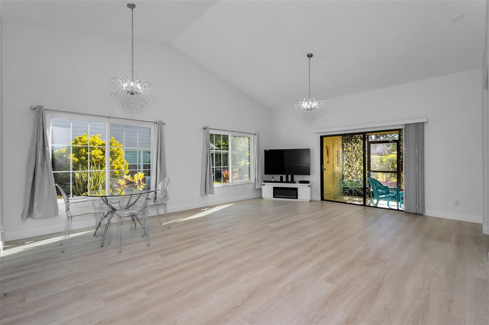 Expansive Gathering space with views of the patio