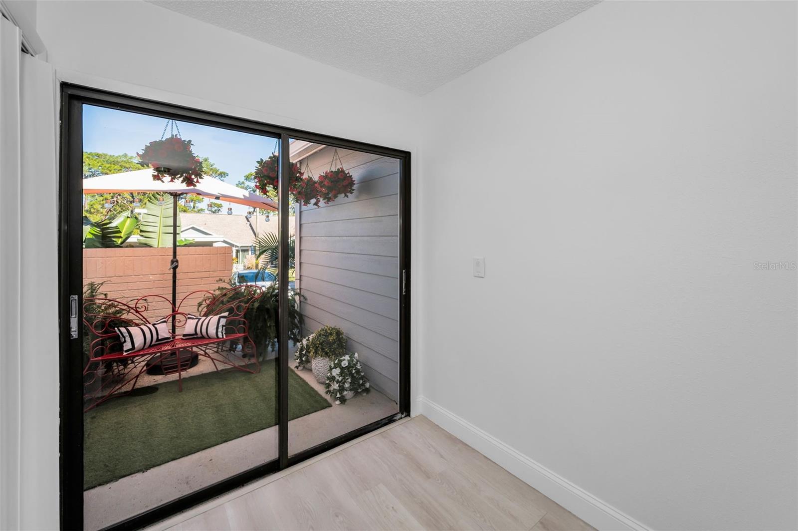 Sliding doors to the front patio