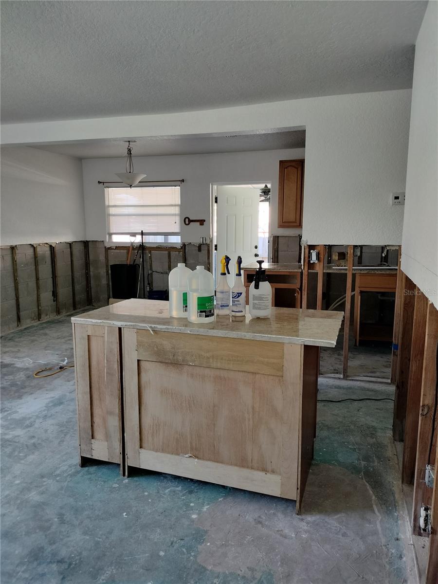 View from living room looking towards carport entrance