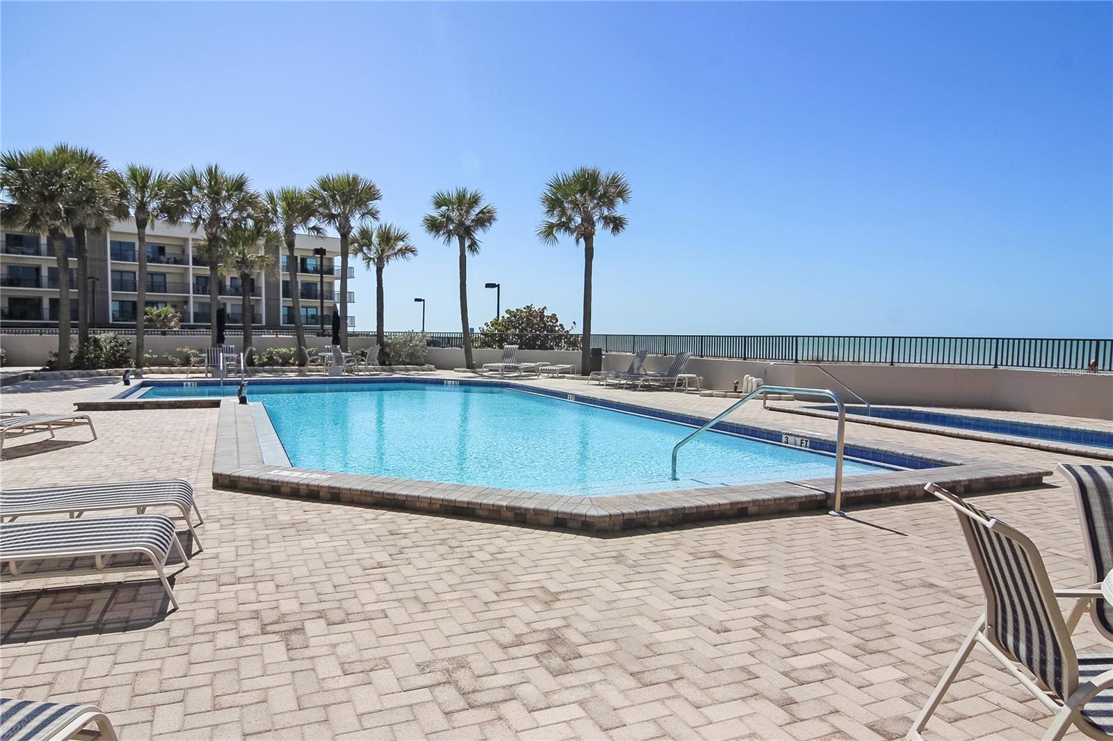 Get your laps in at the pool overlooking the Gulf!