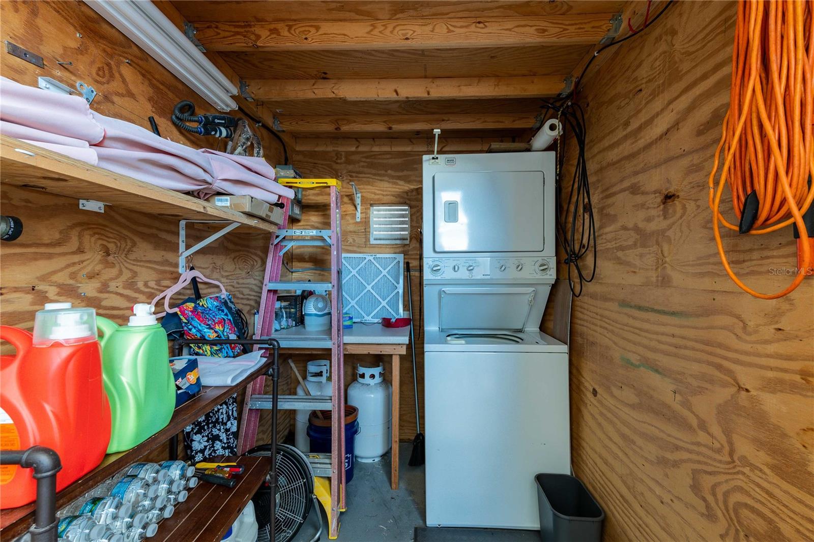 Storage shed allow access from primary bedroom through RV port.