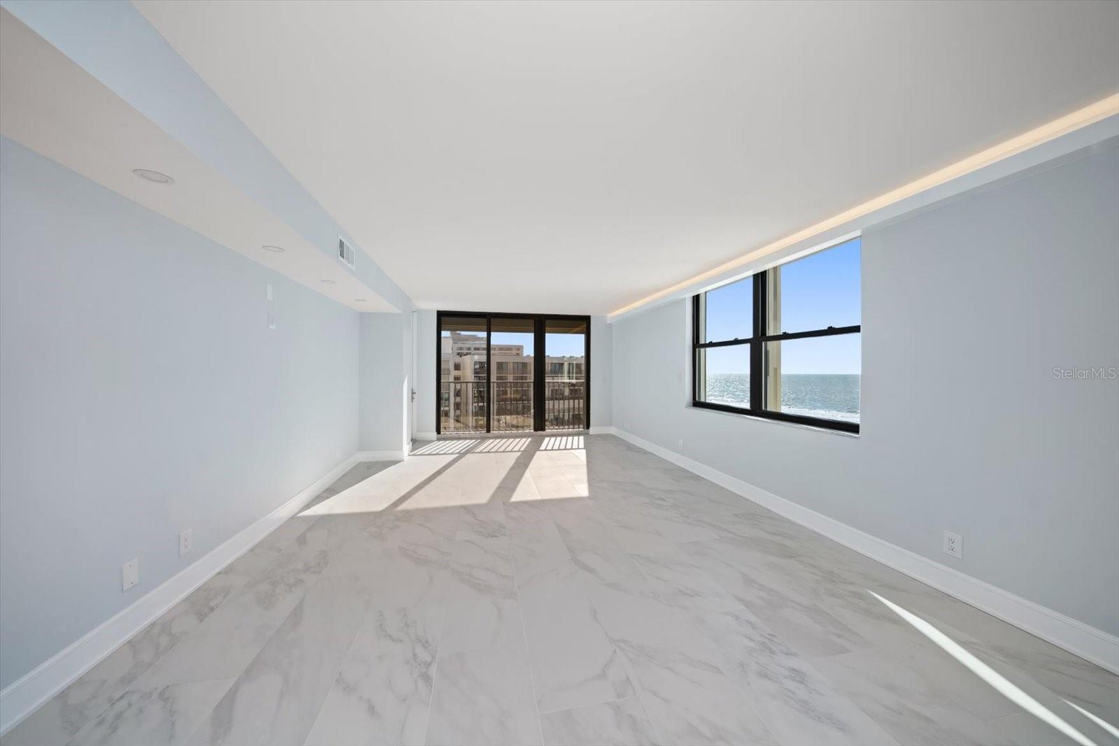 Living room with gulf views