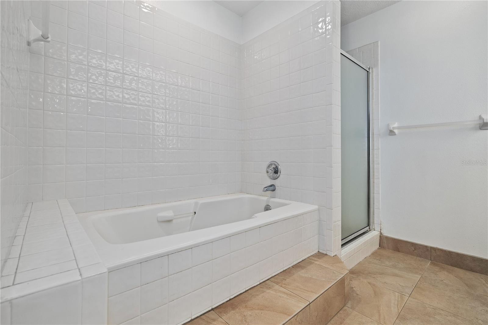 Primary Bathroom with Separate Tub and Shower