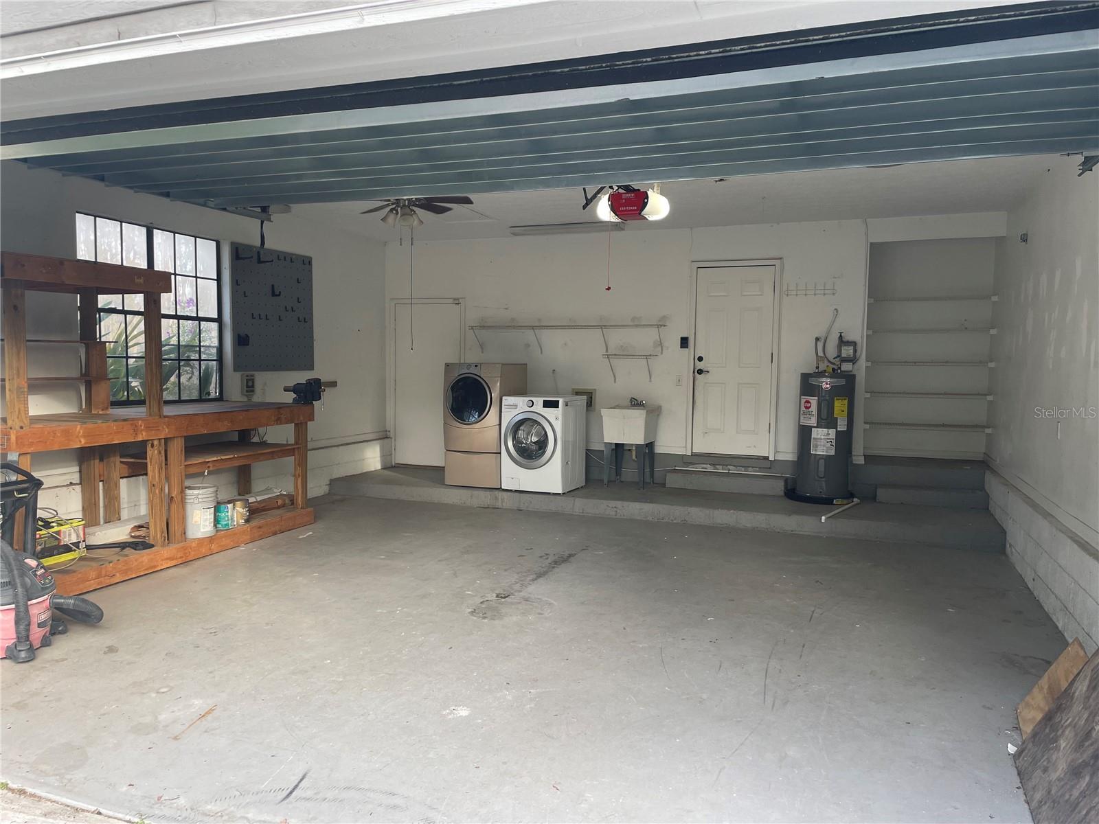 Oversized 2-Car Garage with Laundry Area