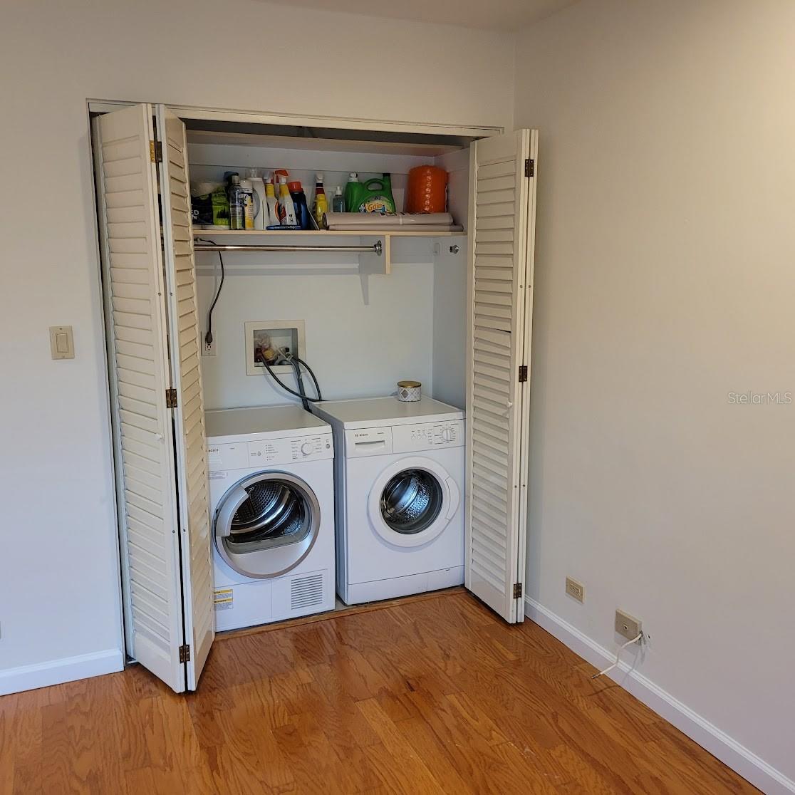 The Bosch Washer and Dryer stay in the unit