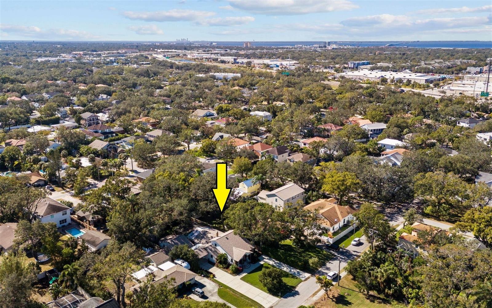 Aerial view of property looking southwest toward St. Pete