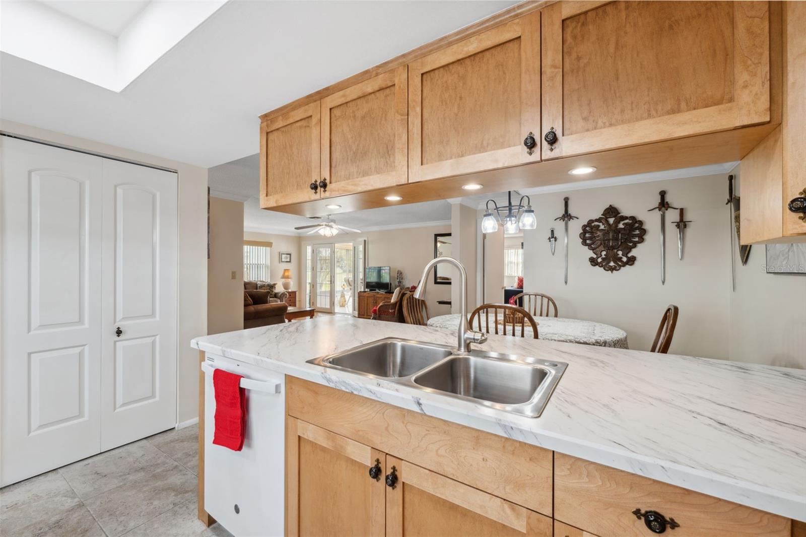 View from Kitchen towards Dining and Living Rooms