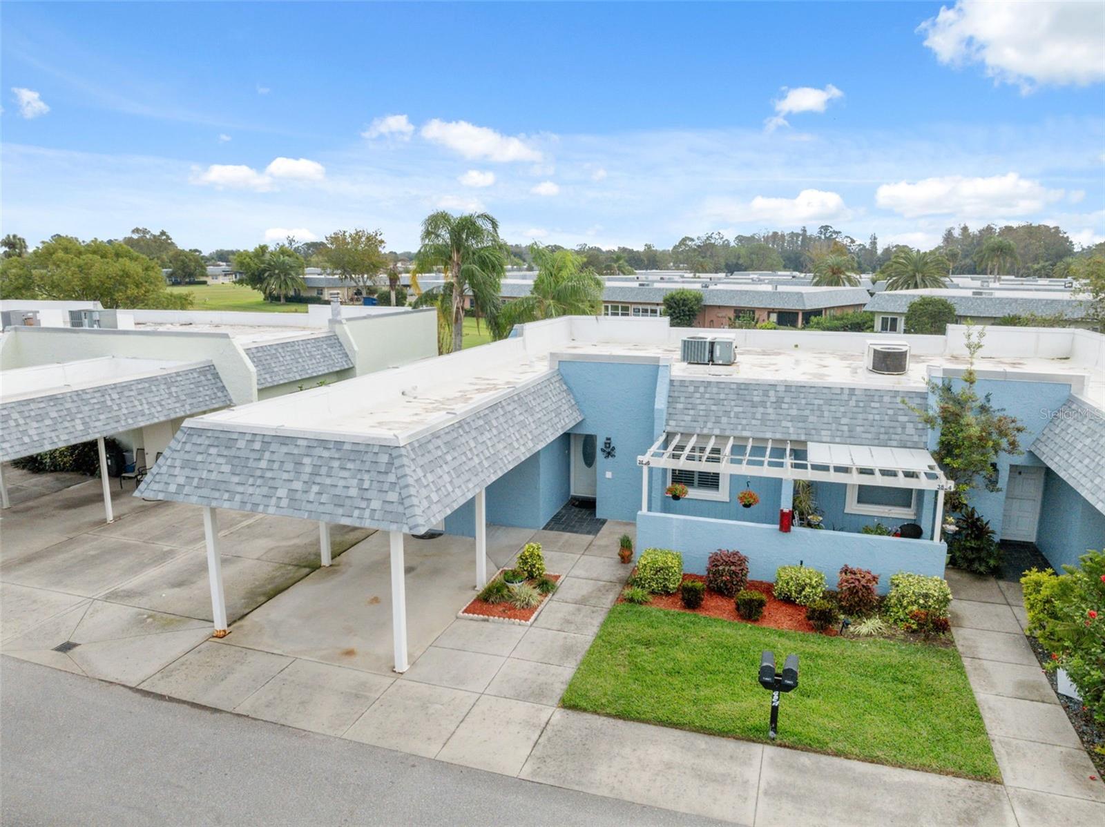 Front aerial view of home