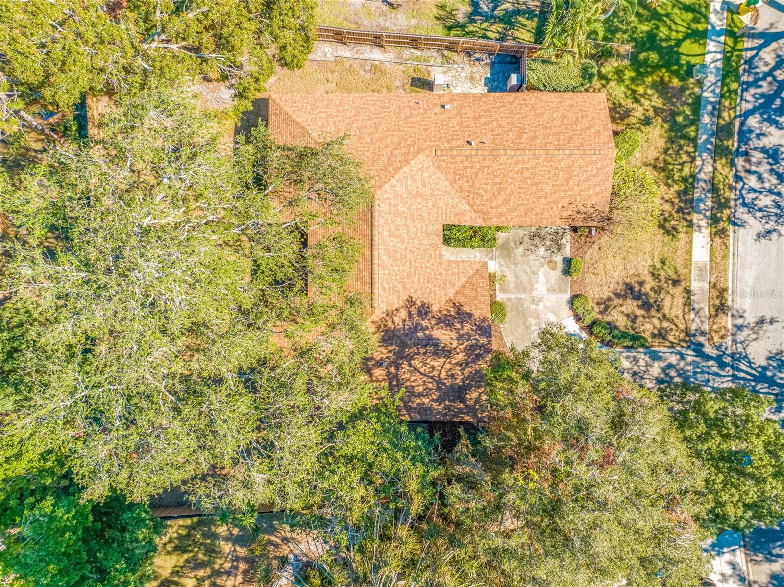 Straight down aerial view of property