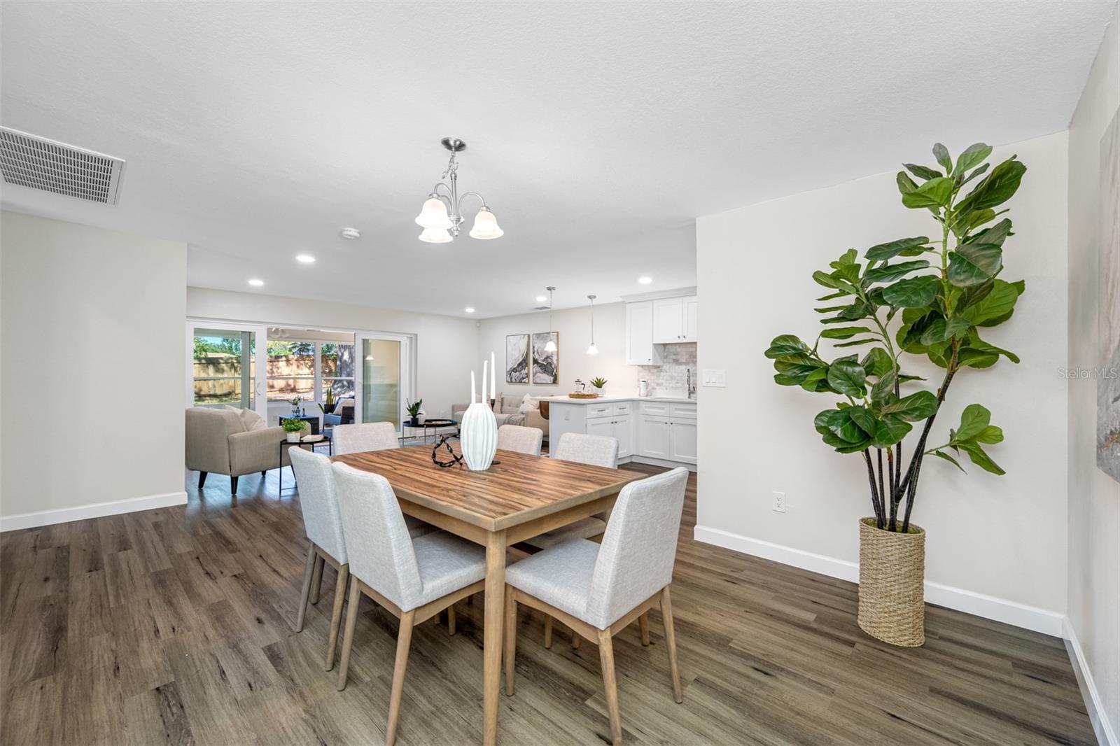 Dining room open to family room and kitchen