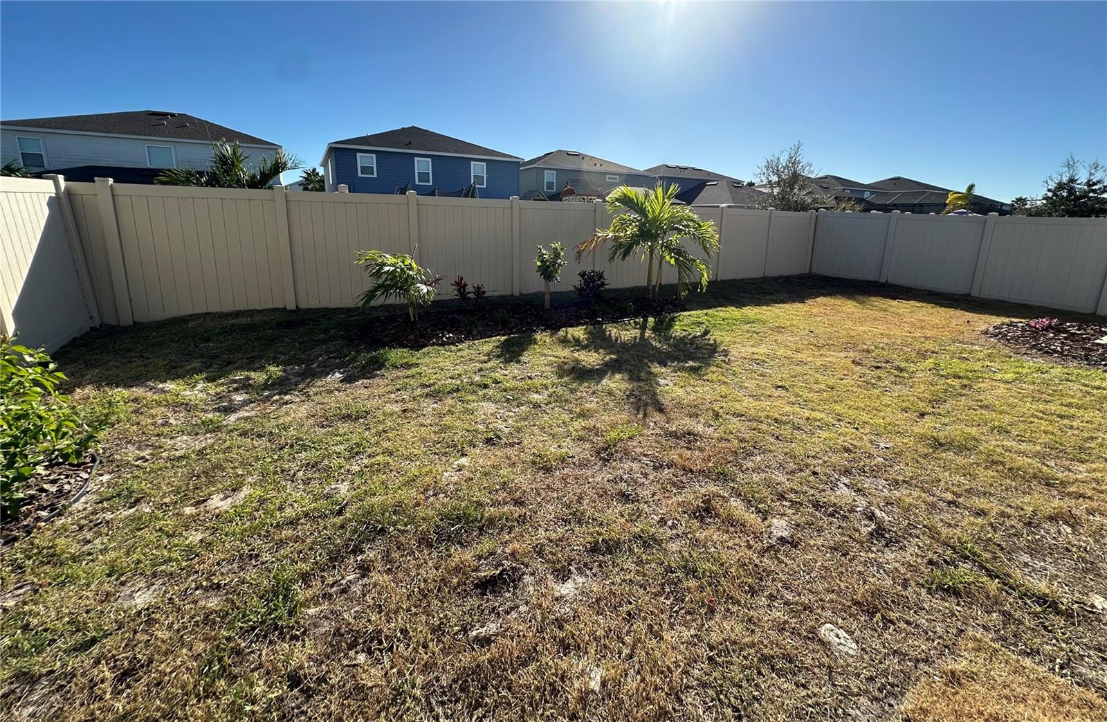 fenced in backyard