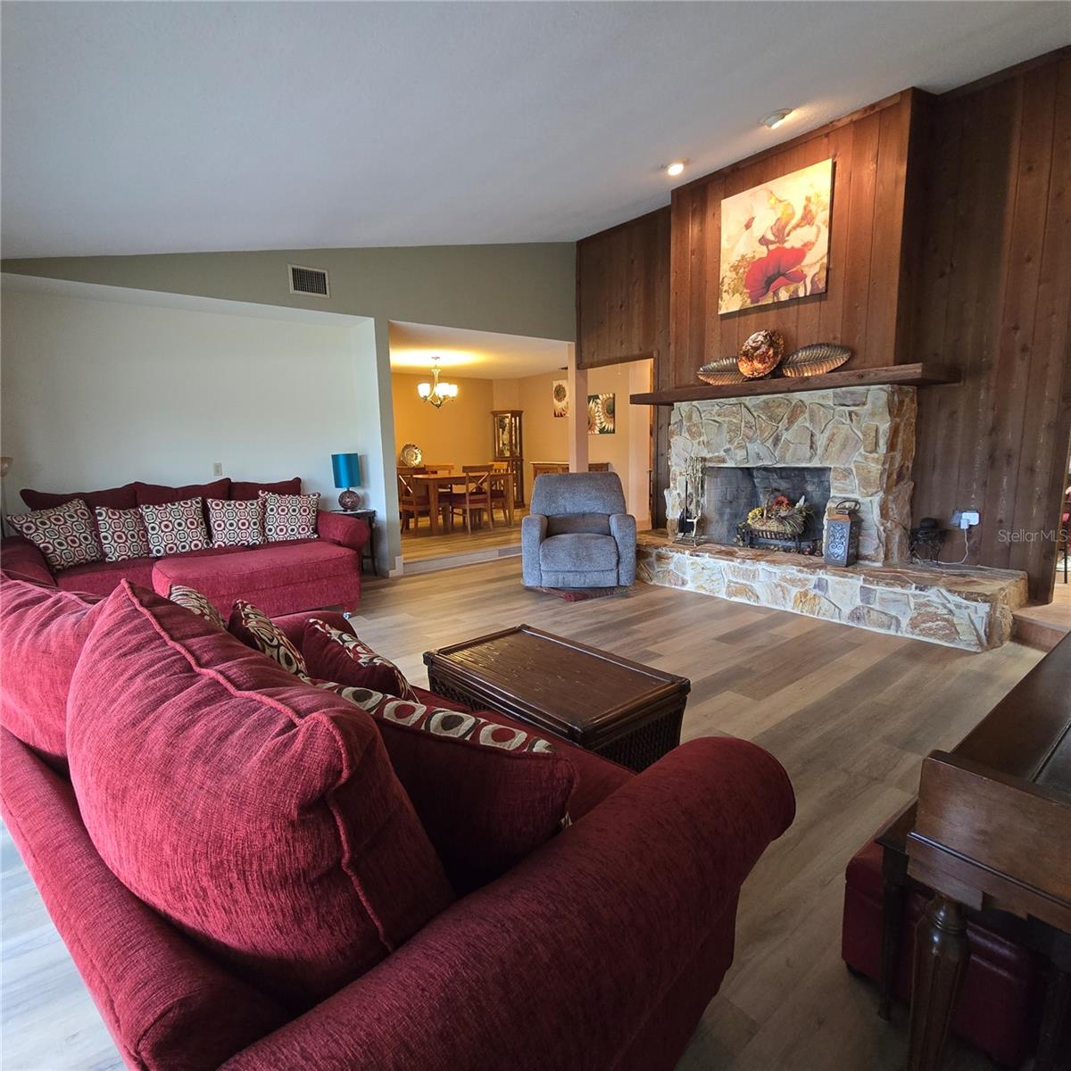 View of living room towards dining room