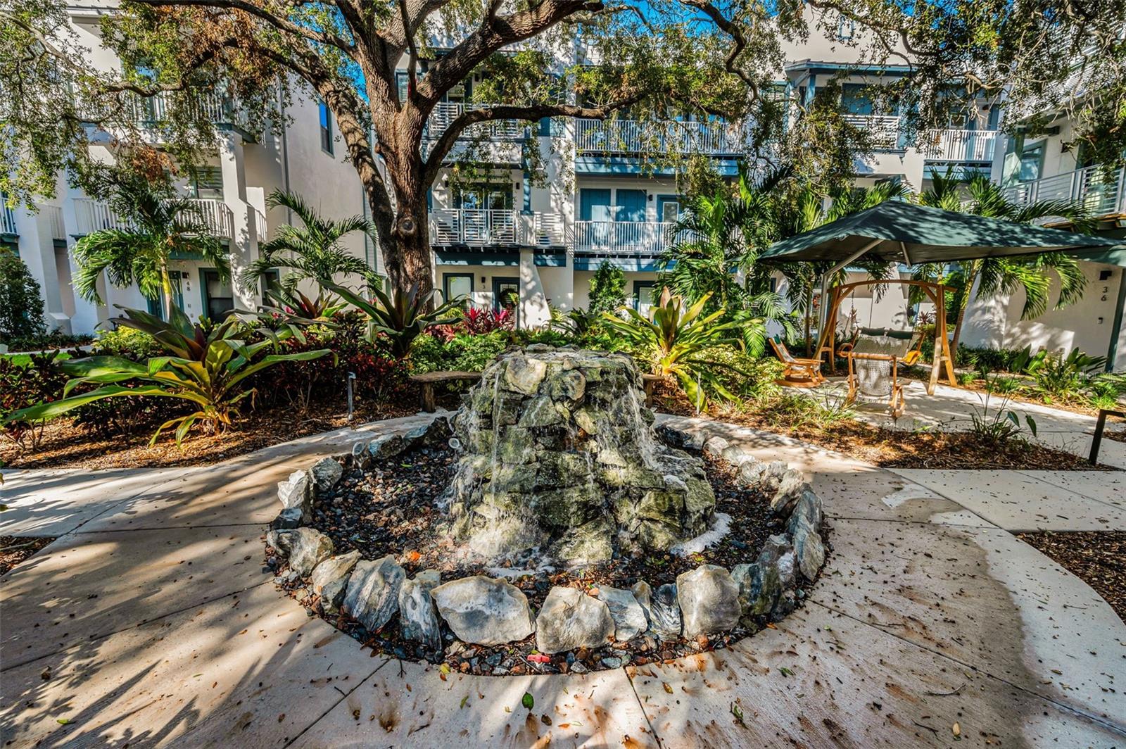 FOUNTAIN IN COMMUNITY GARDEN