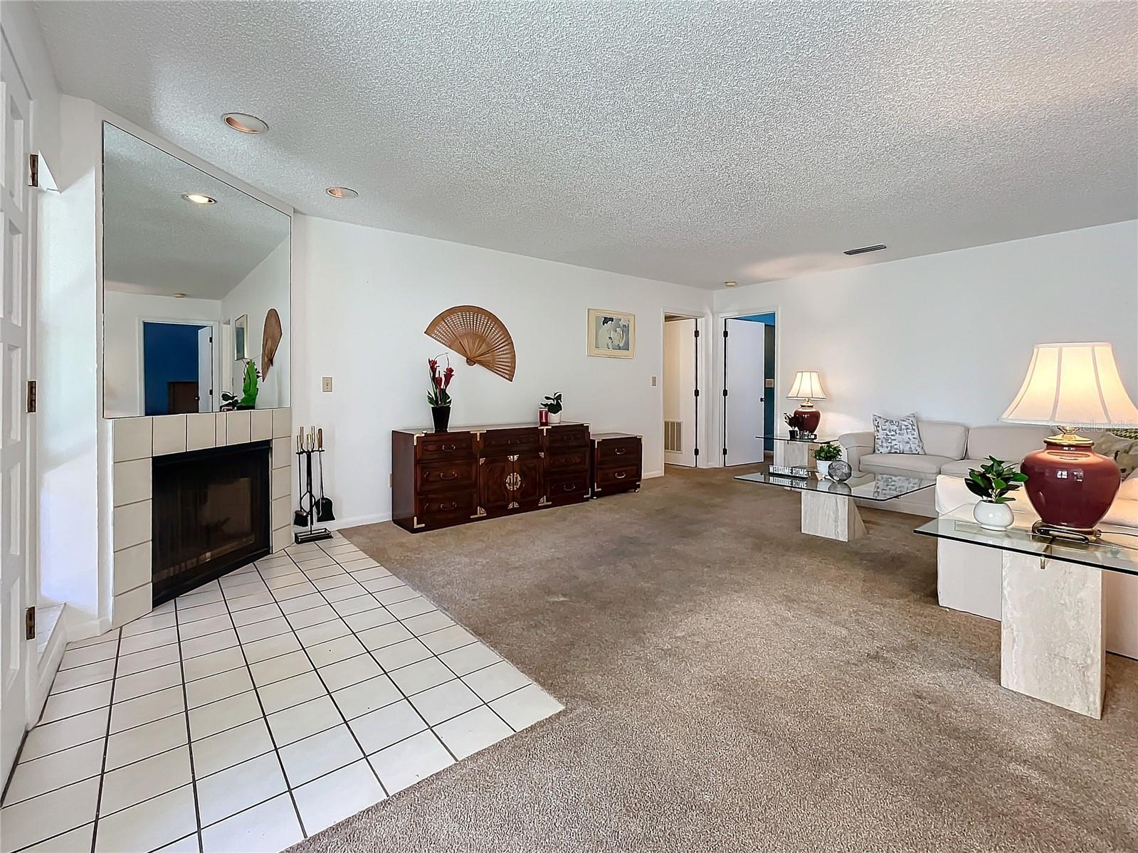 10626 Longwood Dr no 103, living area with corner fireplace