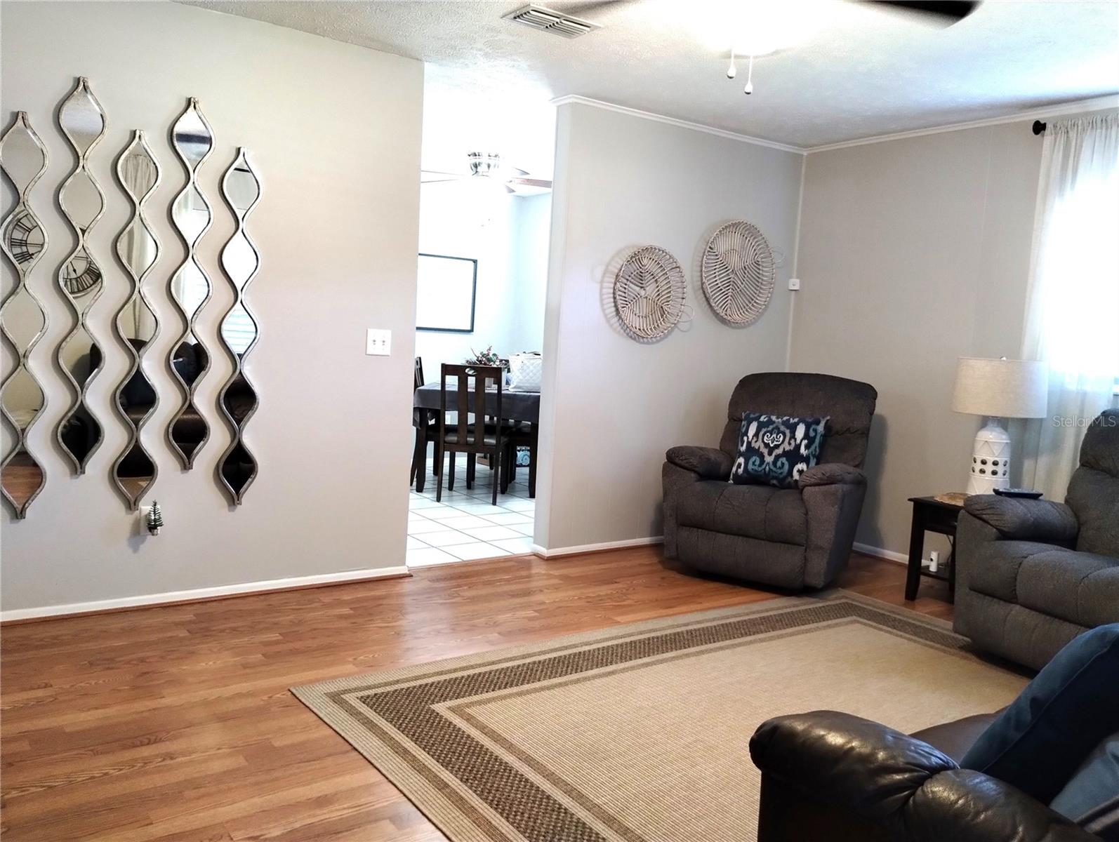 Kitchen with eating space just off living room