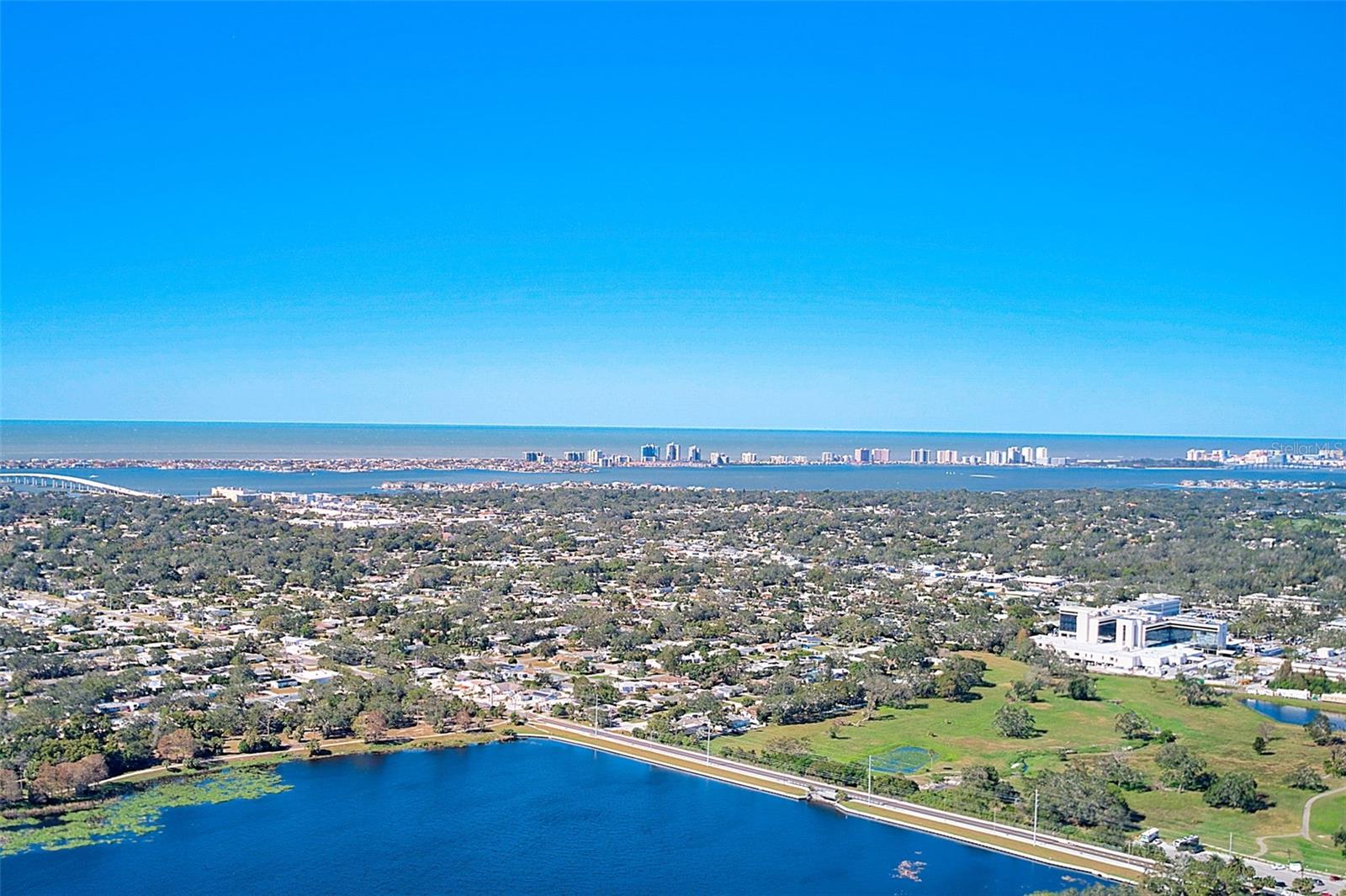 Aerial view from Largo & heading to the beach.