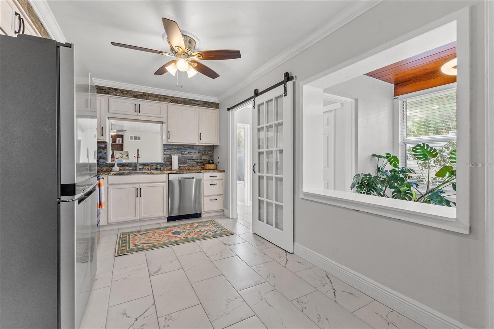 Kitchen with Open Window Cutout