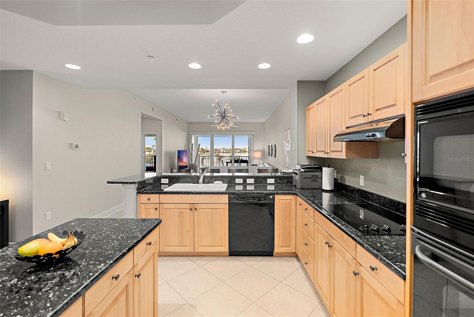 Spacious kitchen with island