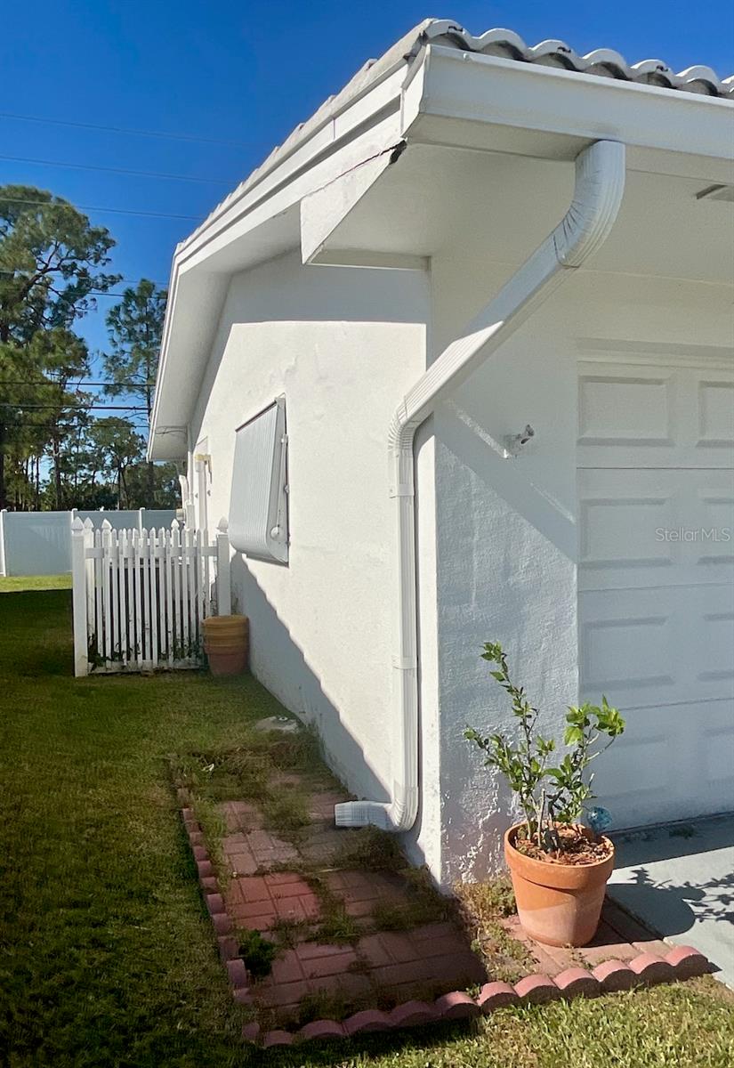 Garage side of house