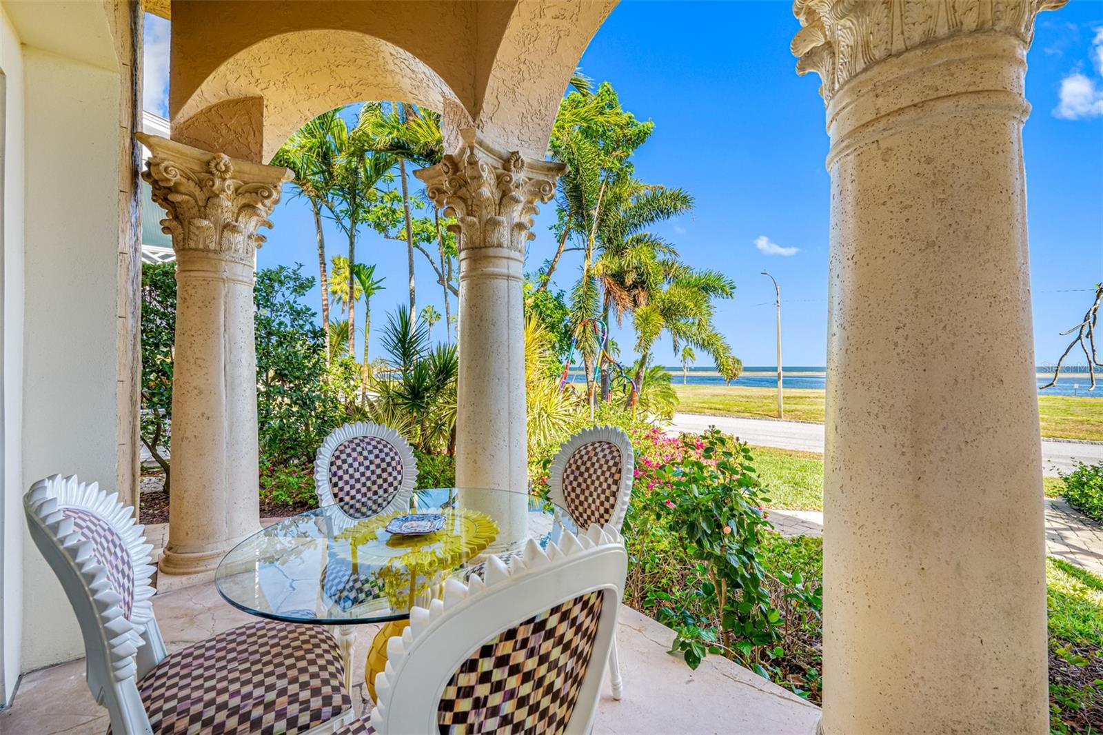 Terrace off of Family Room with water views