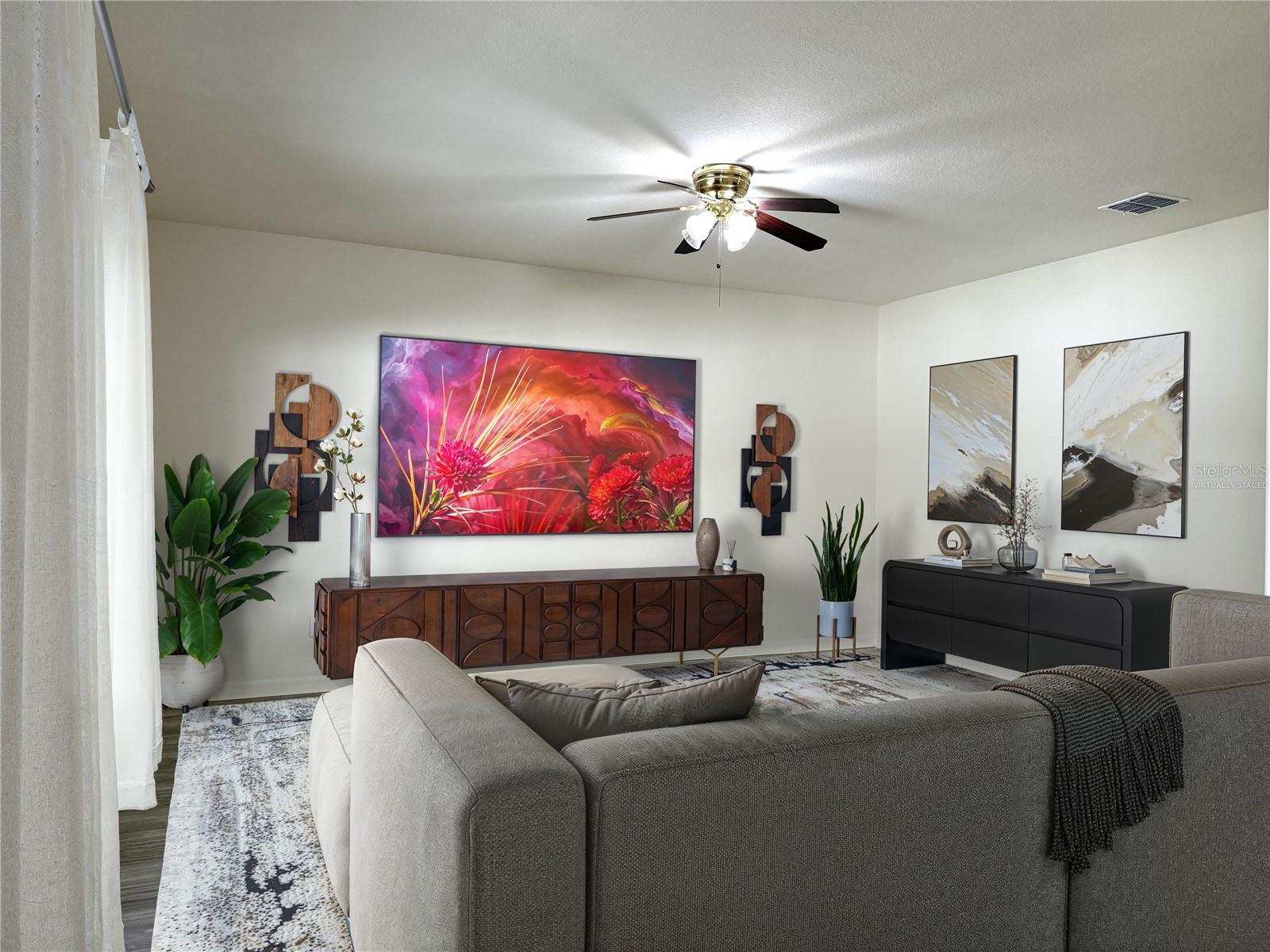 Family Room Virtually Staged