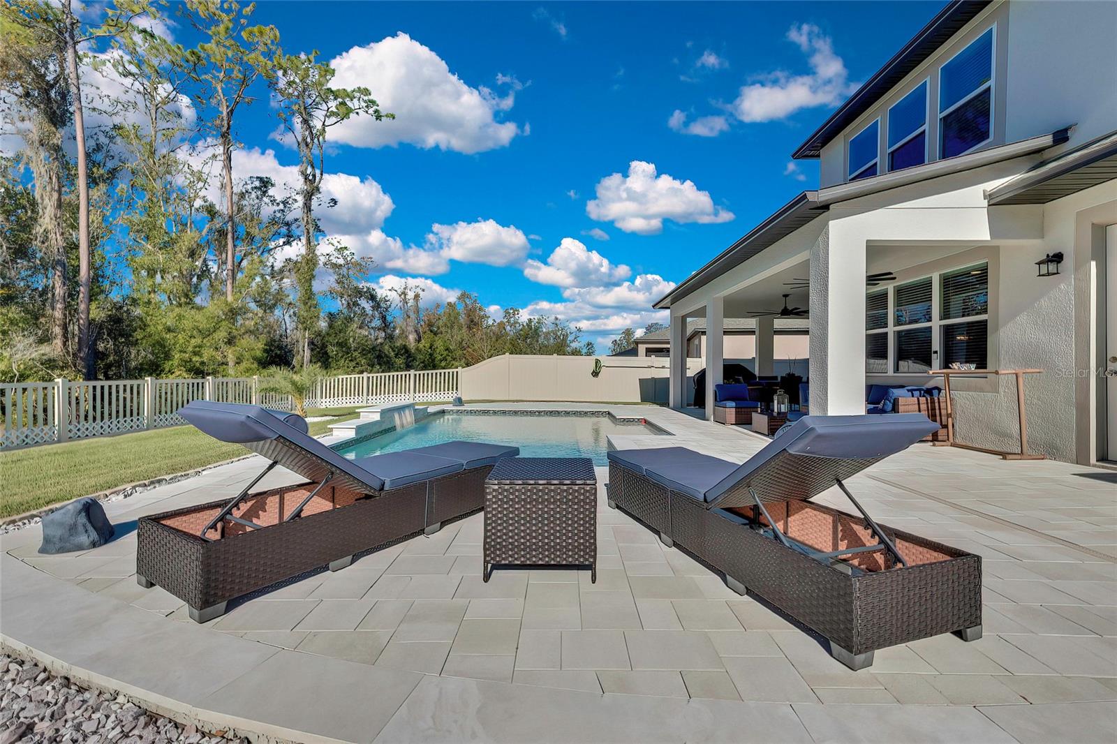 Expansive Travertine Pool Deck