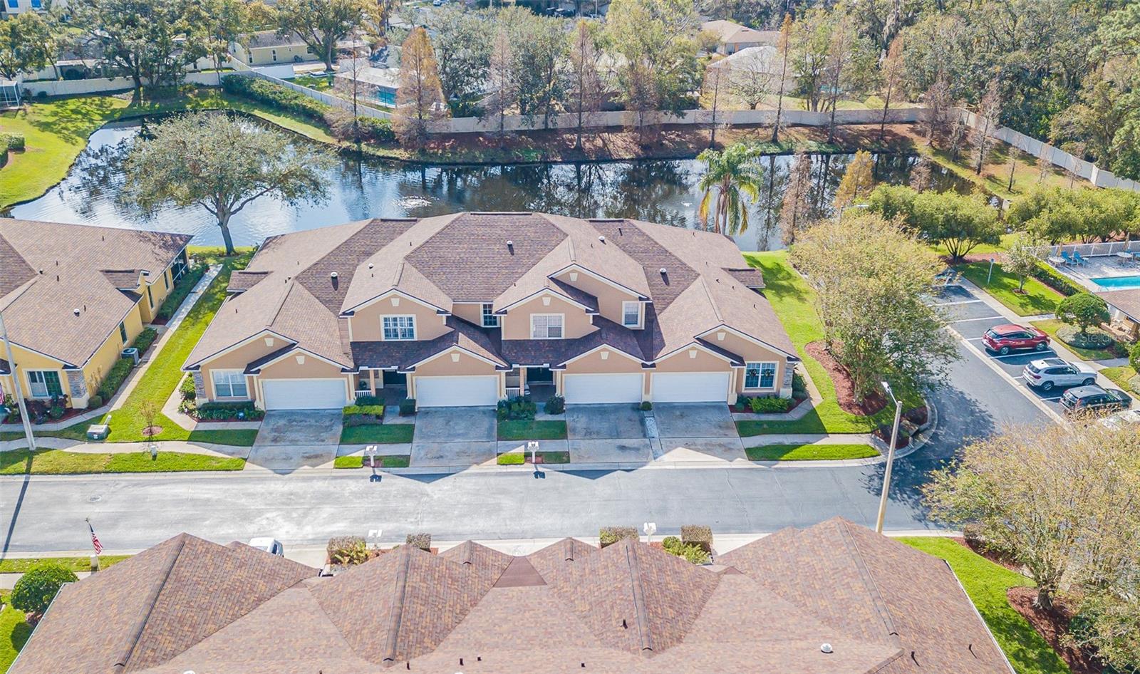 aerial front with Pond