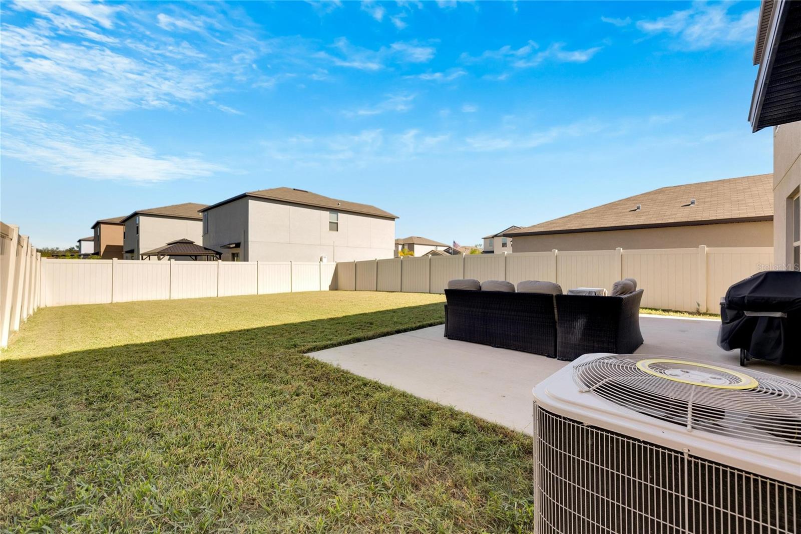 Fenced Rear Yard w/Screen Ready Oversized Patio