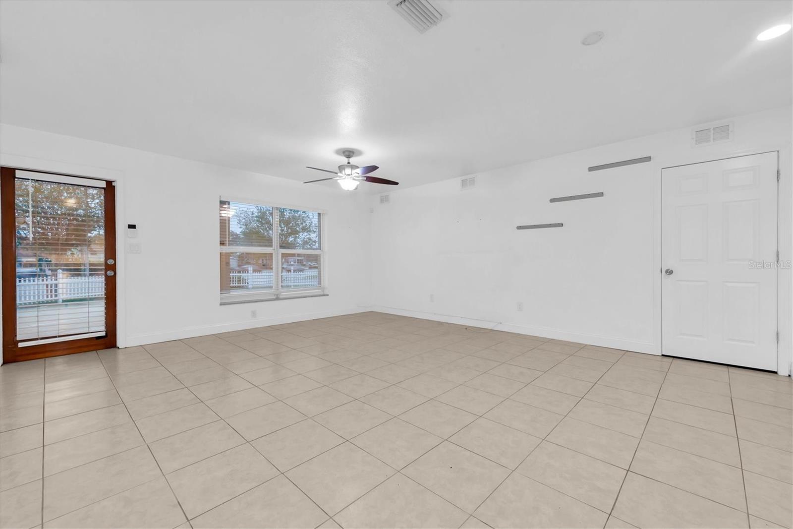 Open concept main living area, view from the kitchen.