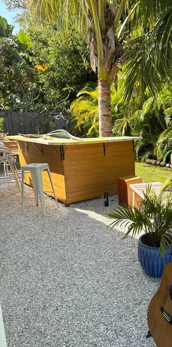 Covered patio before storm