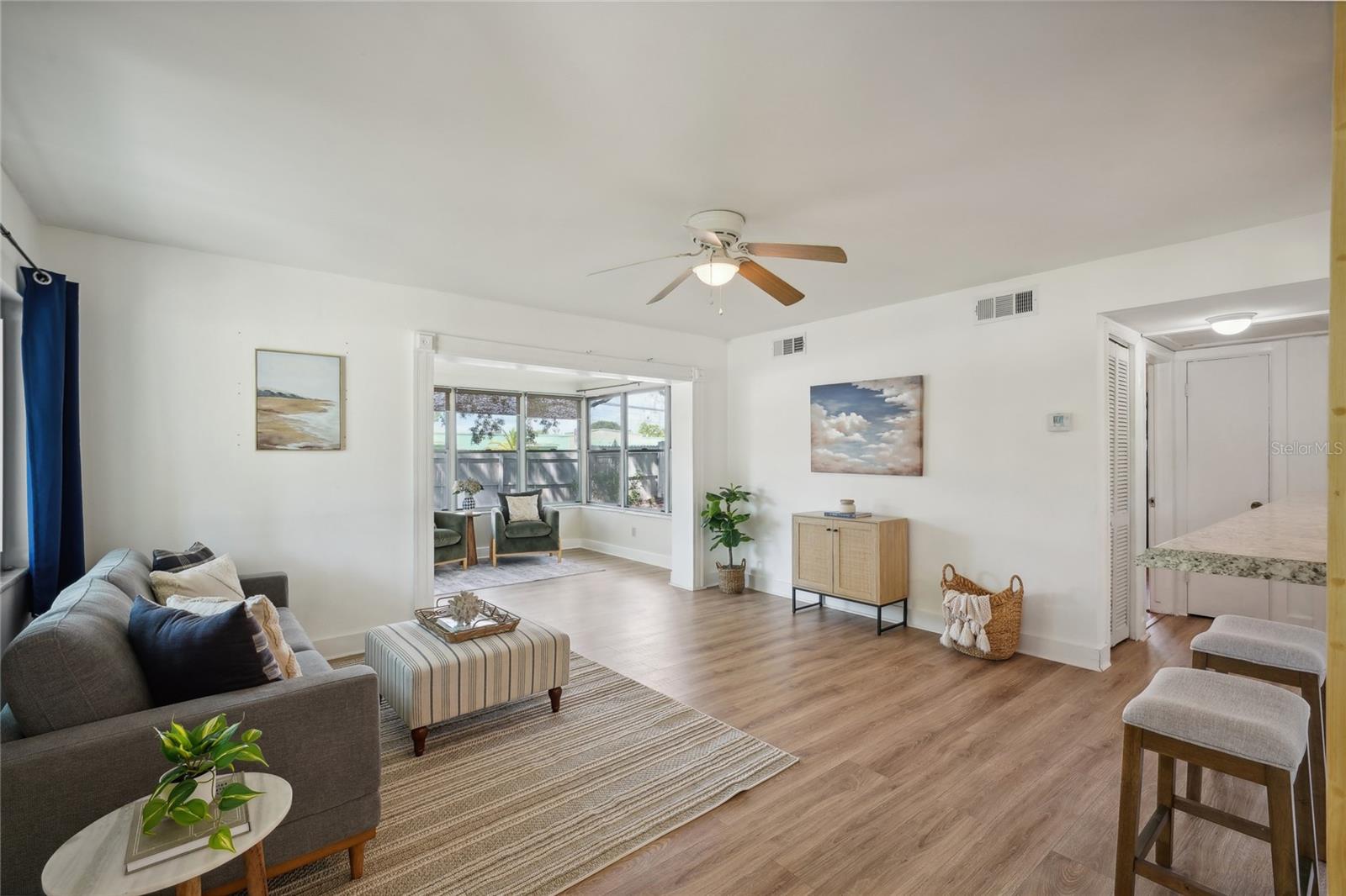 Living room and sunroom