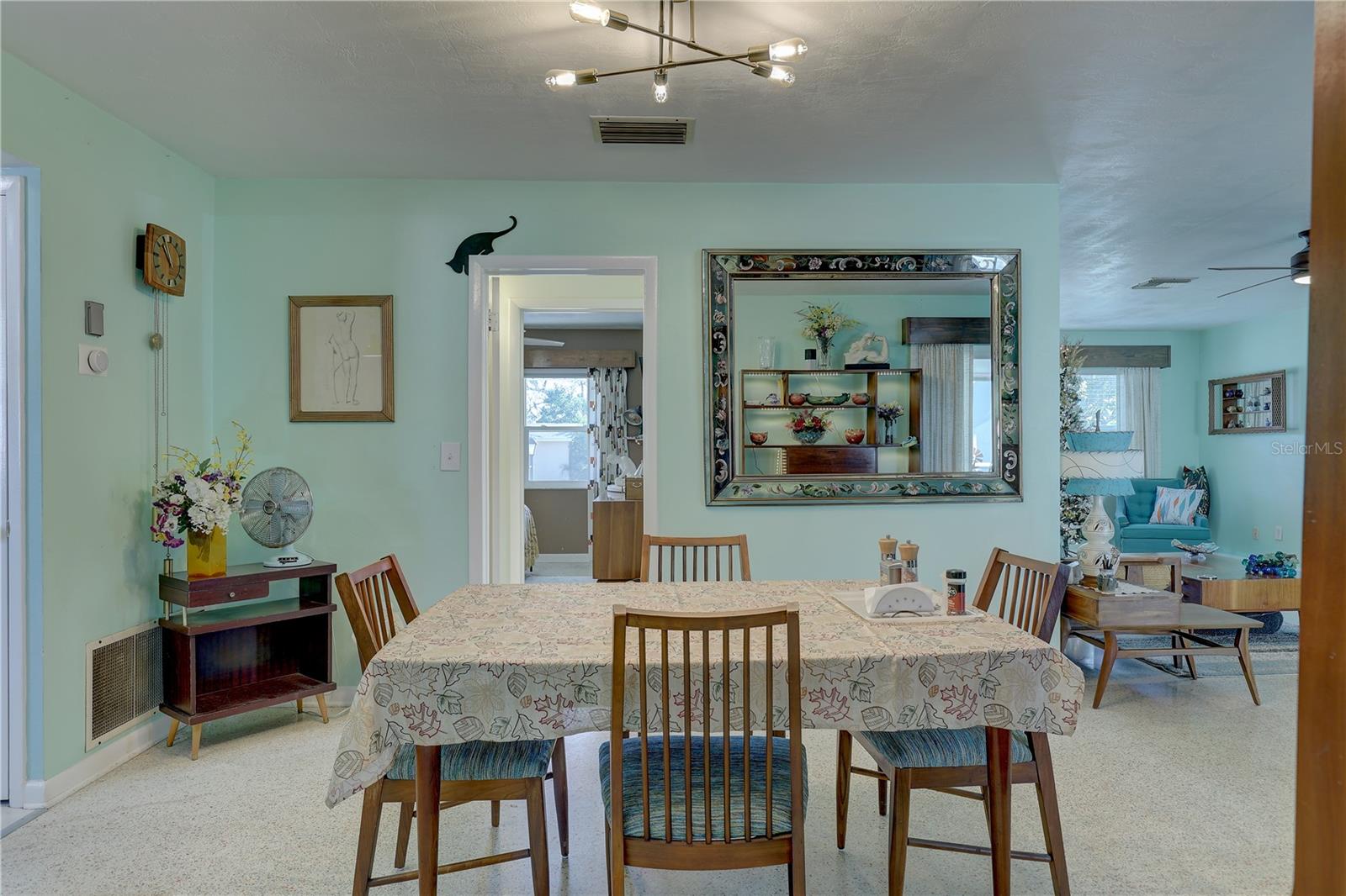 View of dining room from bonus room