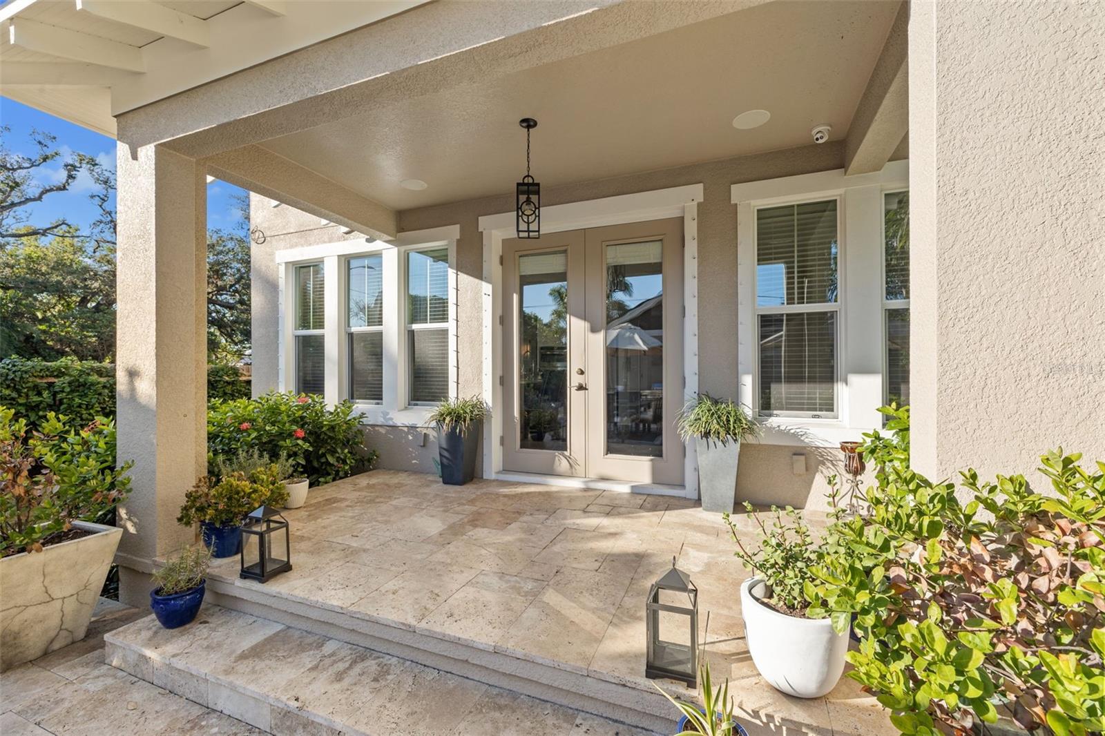 Travertine Porch and Stairs