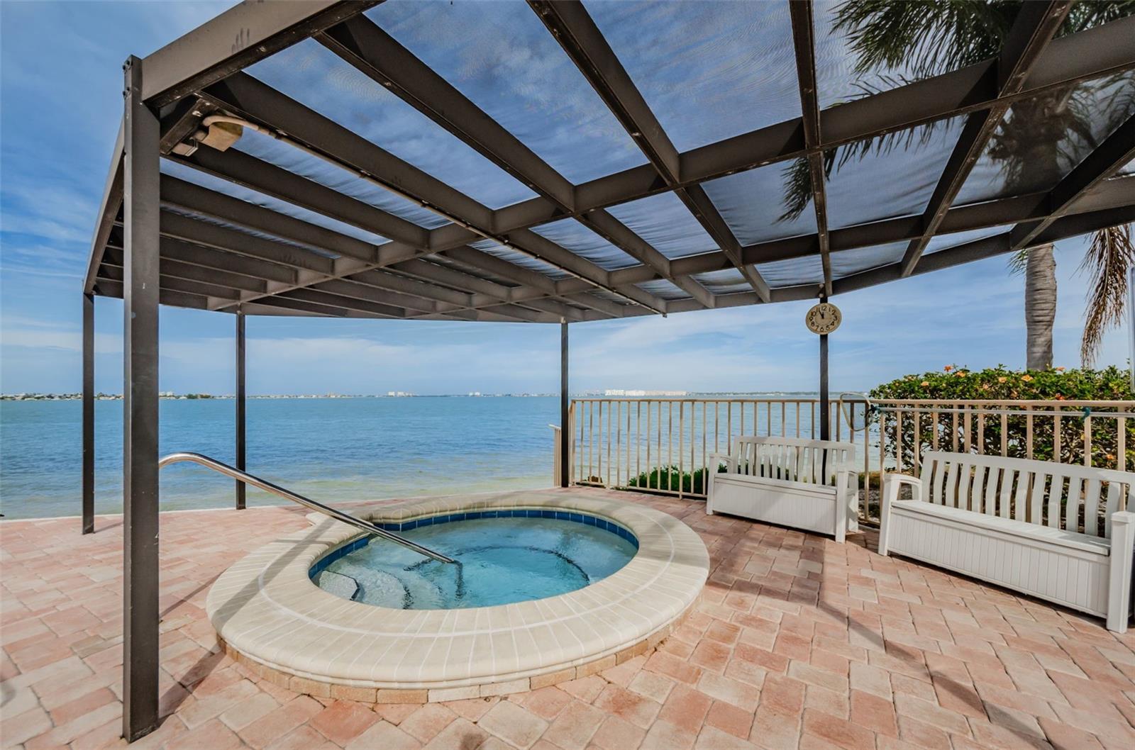 Heated Spa overlooking the Bay