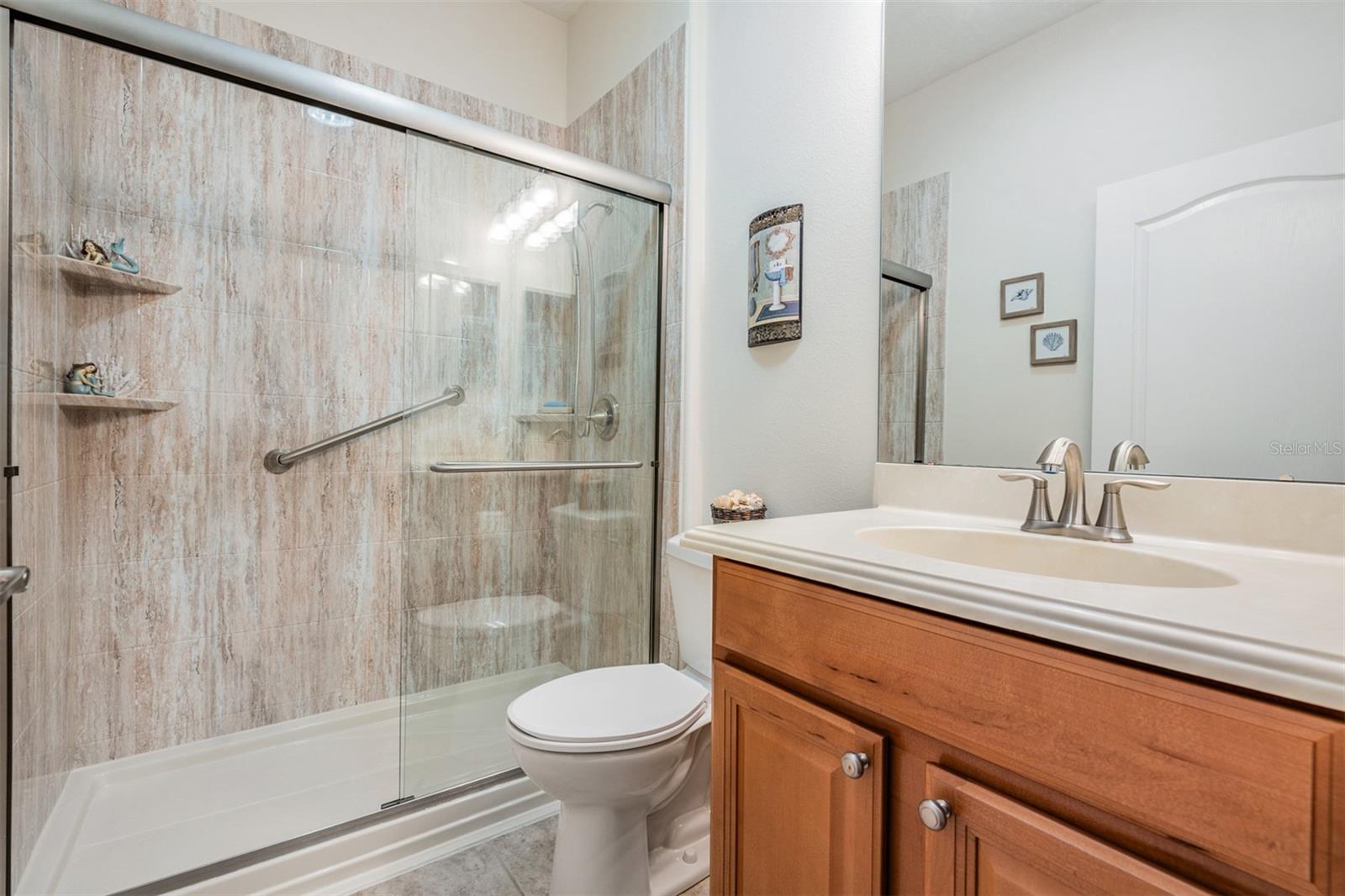 Guest bath with newly upgraded shower