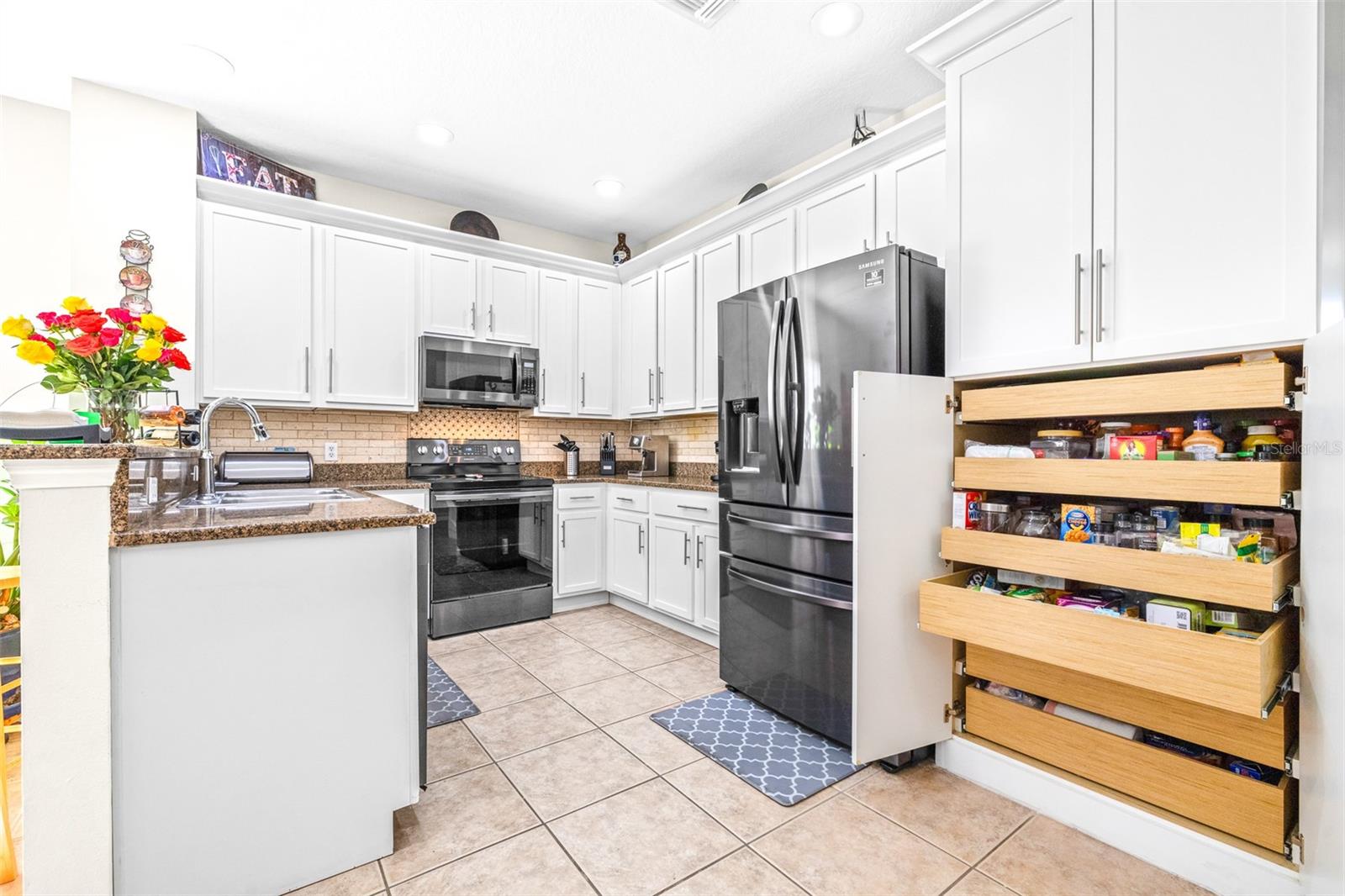 Upgraded pantry with shelves