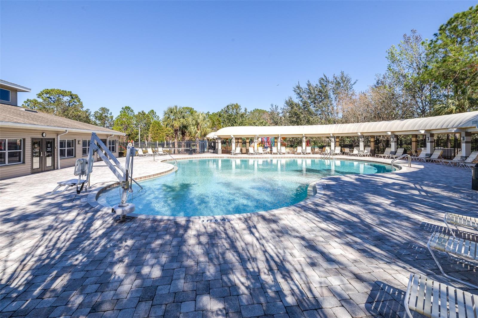 Community pool/ lots of seating