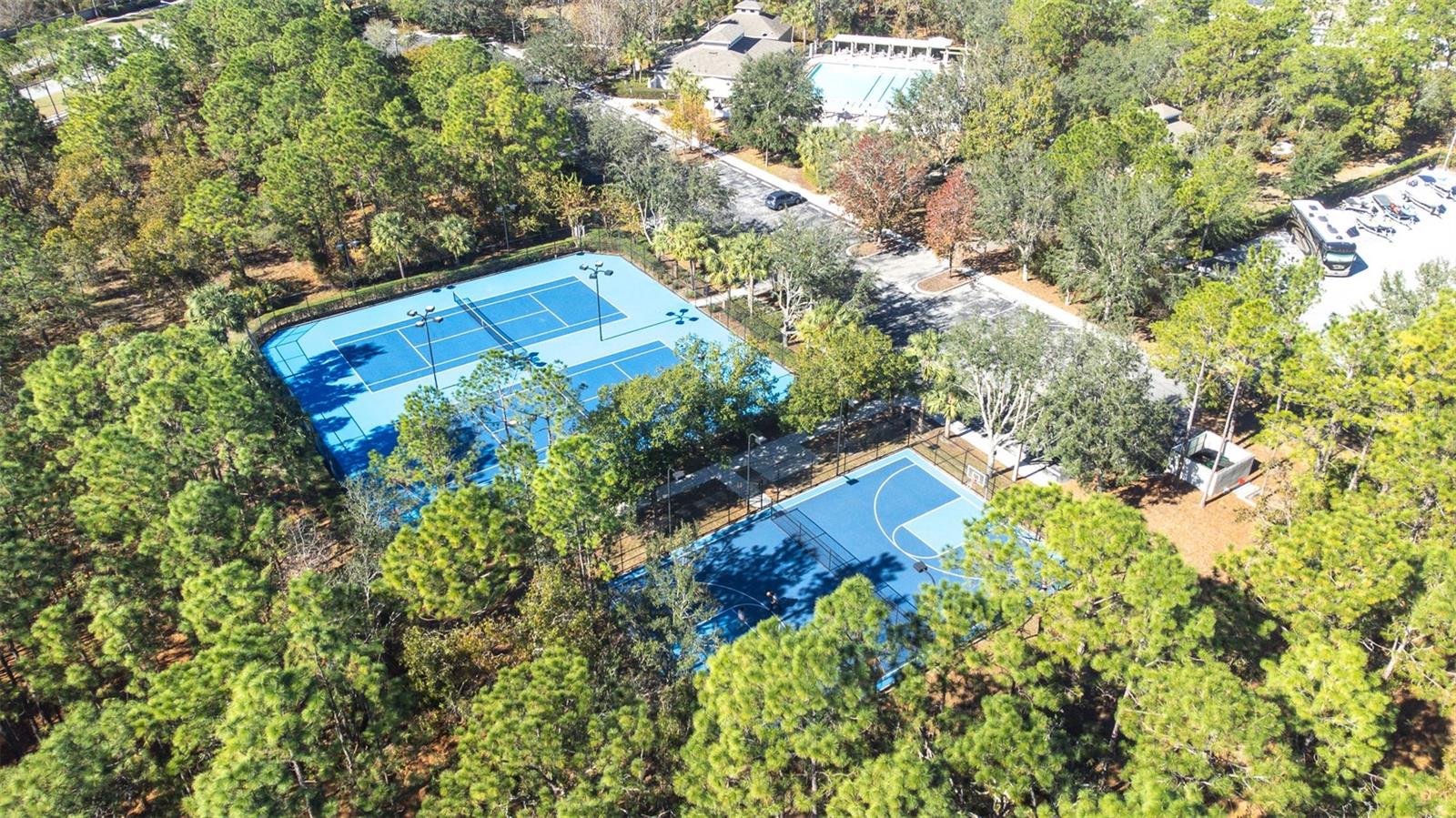 Lighted Basketball courts