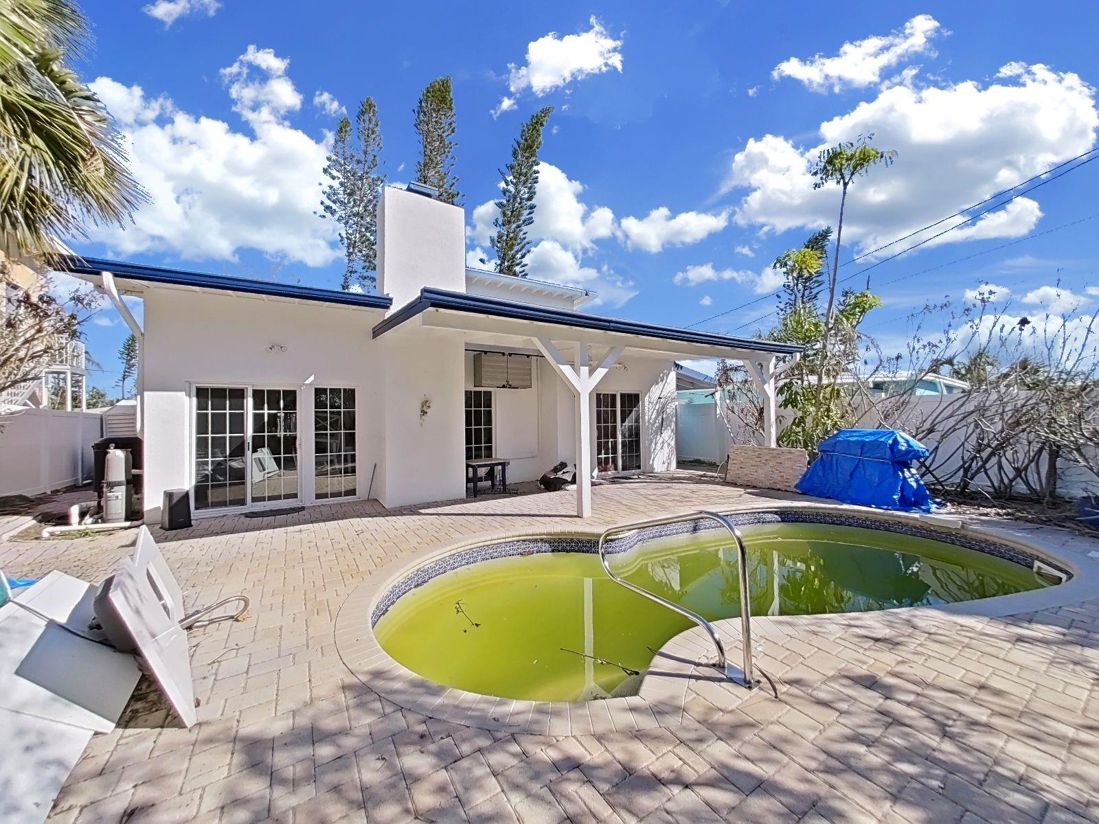 Back yard with pool