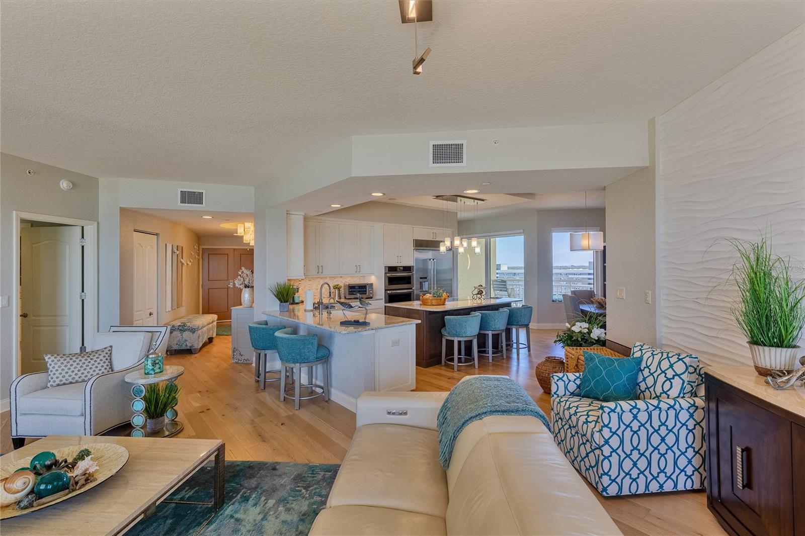 Living room open to kitchen