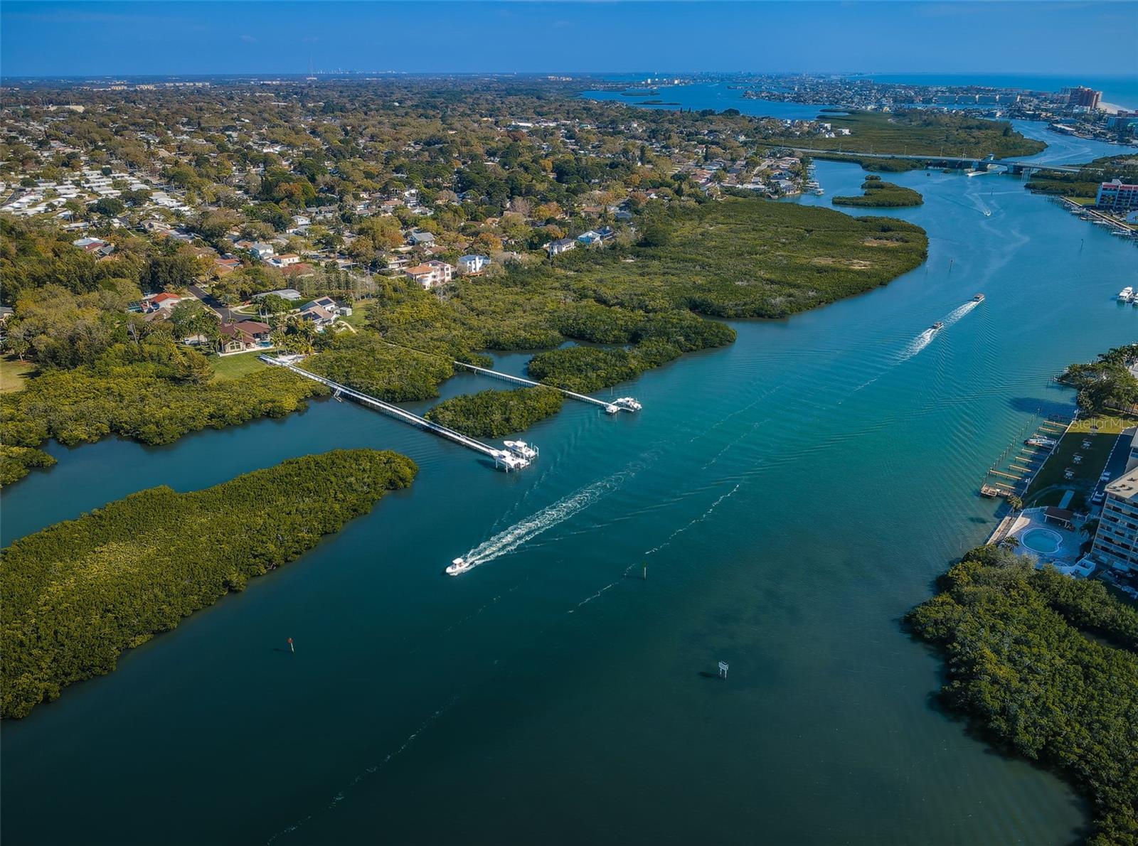 Aerial view of the Intracoastal Waterway looking north