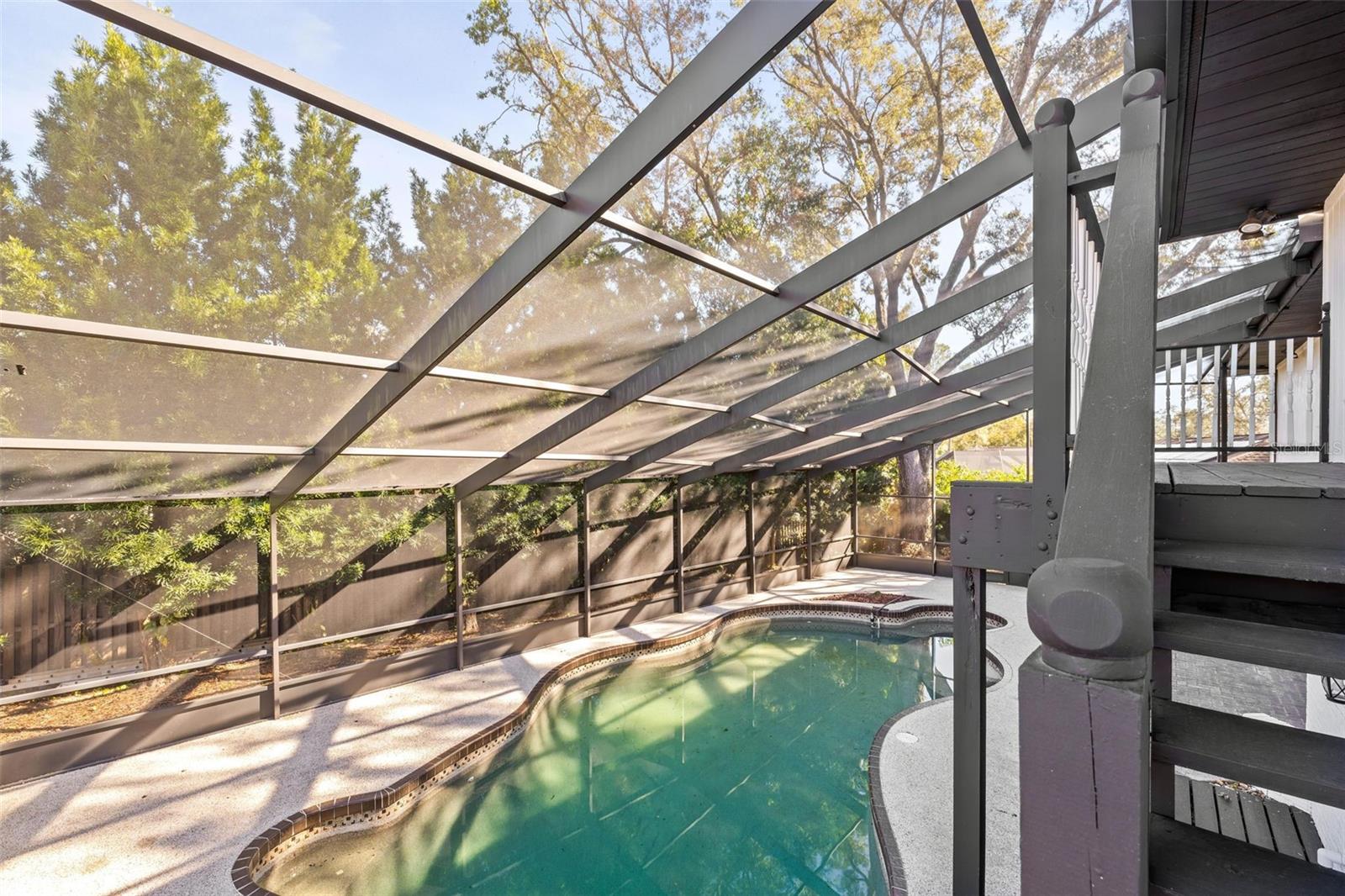 View from balcony staircase