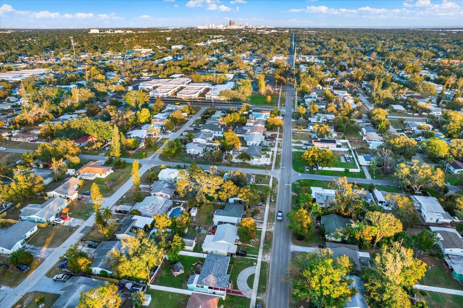 aerial of neighborhood