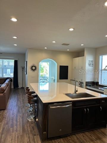 Huge kitchen Island with custom sink and breakfast bar / seating for all!