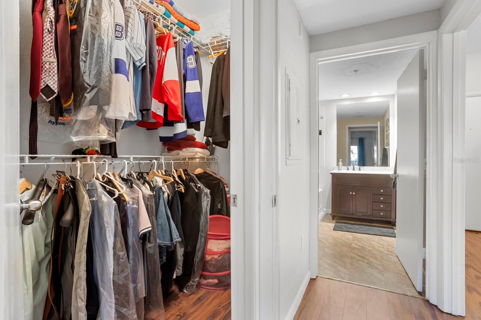 Spacious walk-in closet