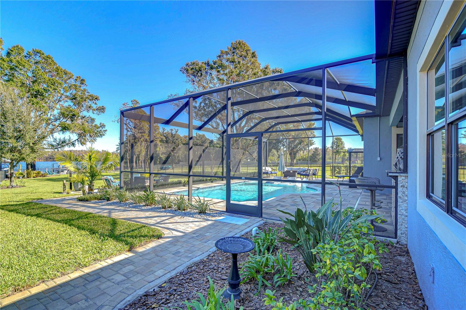 Sidewalk to pool area