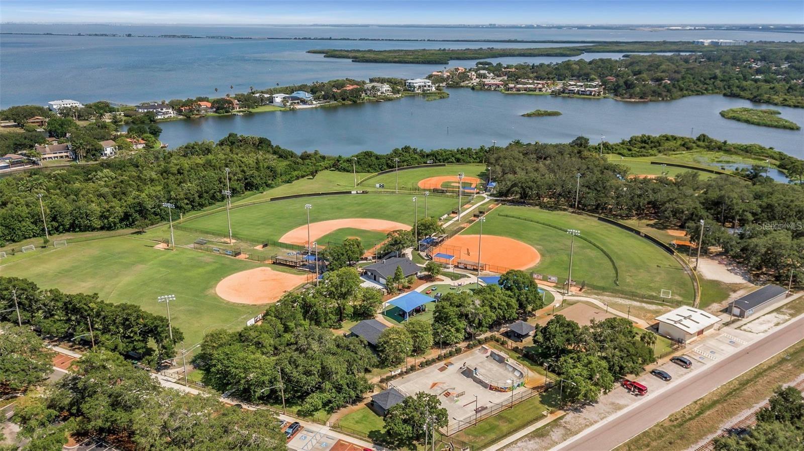 City Park.  Baseball, playground, skate park, lake